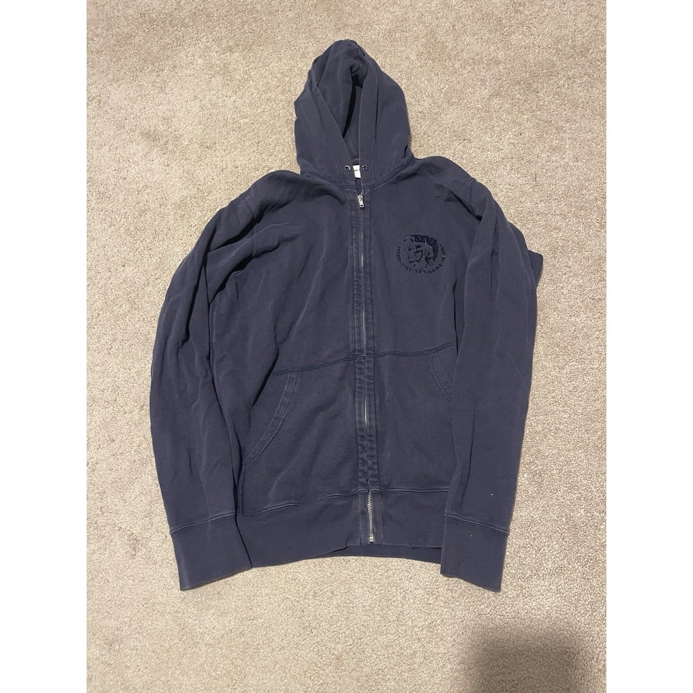 VTG Diesel Navy Blue Zip Up Hoodie Size Large